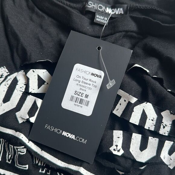 NWT Fashion Nova Shredded Crop Top Size Medium - Picture 5 of 5